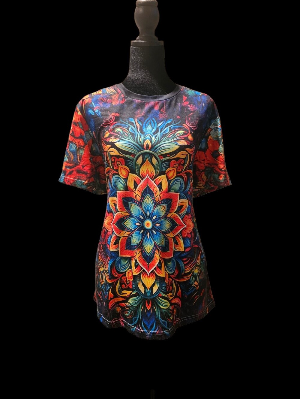 Vibrant Multicolor Mandala Print Women’s Tee